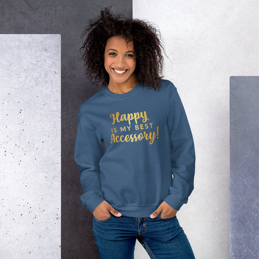 Happy Sweatshirt (Words In Gold)