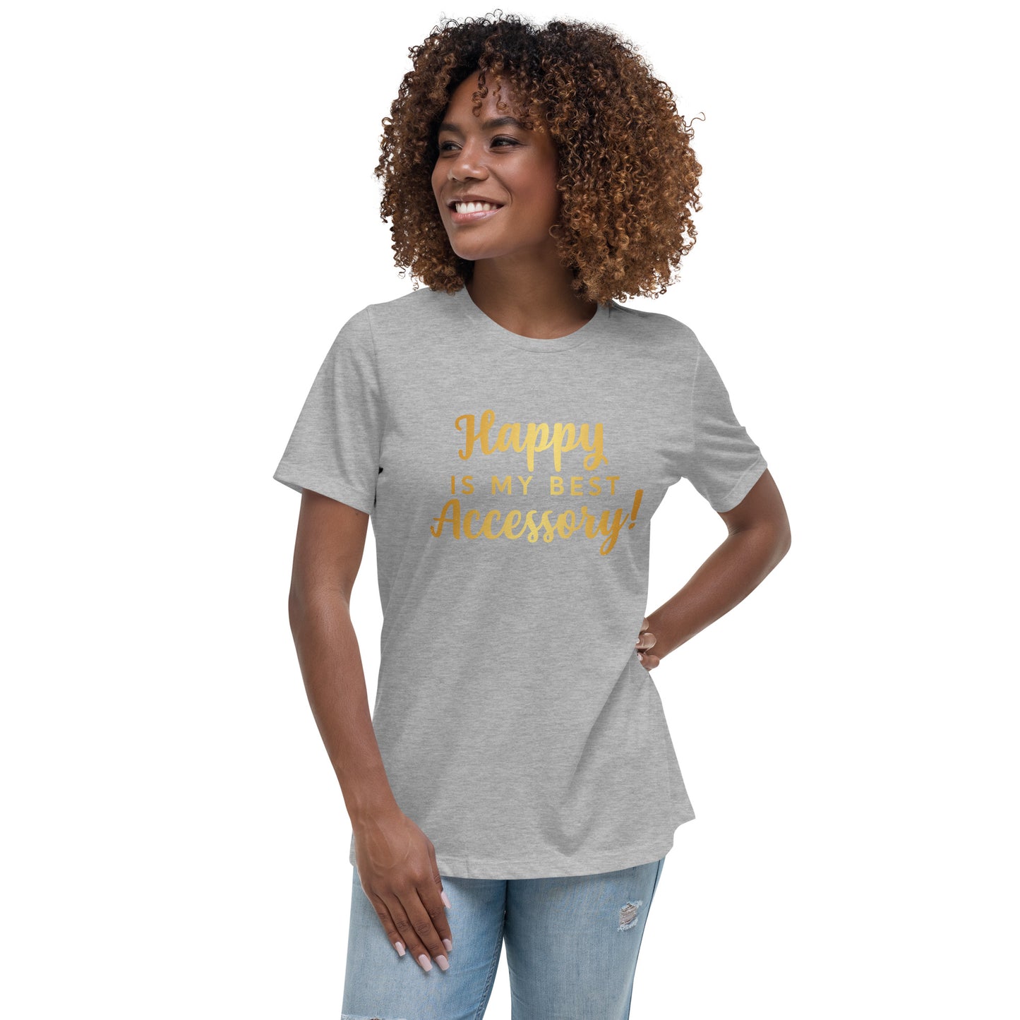 Happy T-Shirt ( Words In Gold)