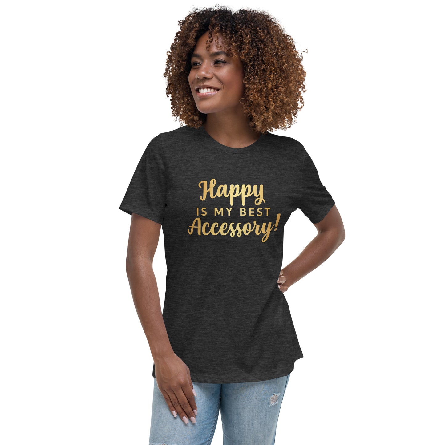 Happy T-Shirt ( Words In Gold)