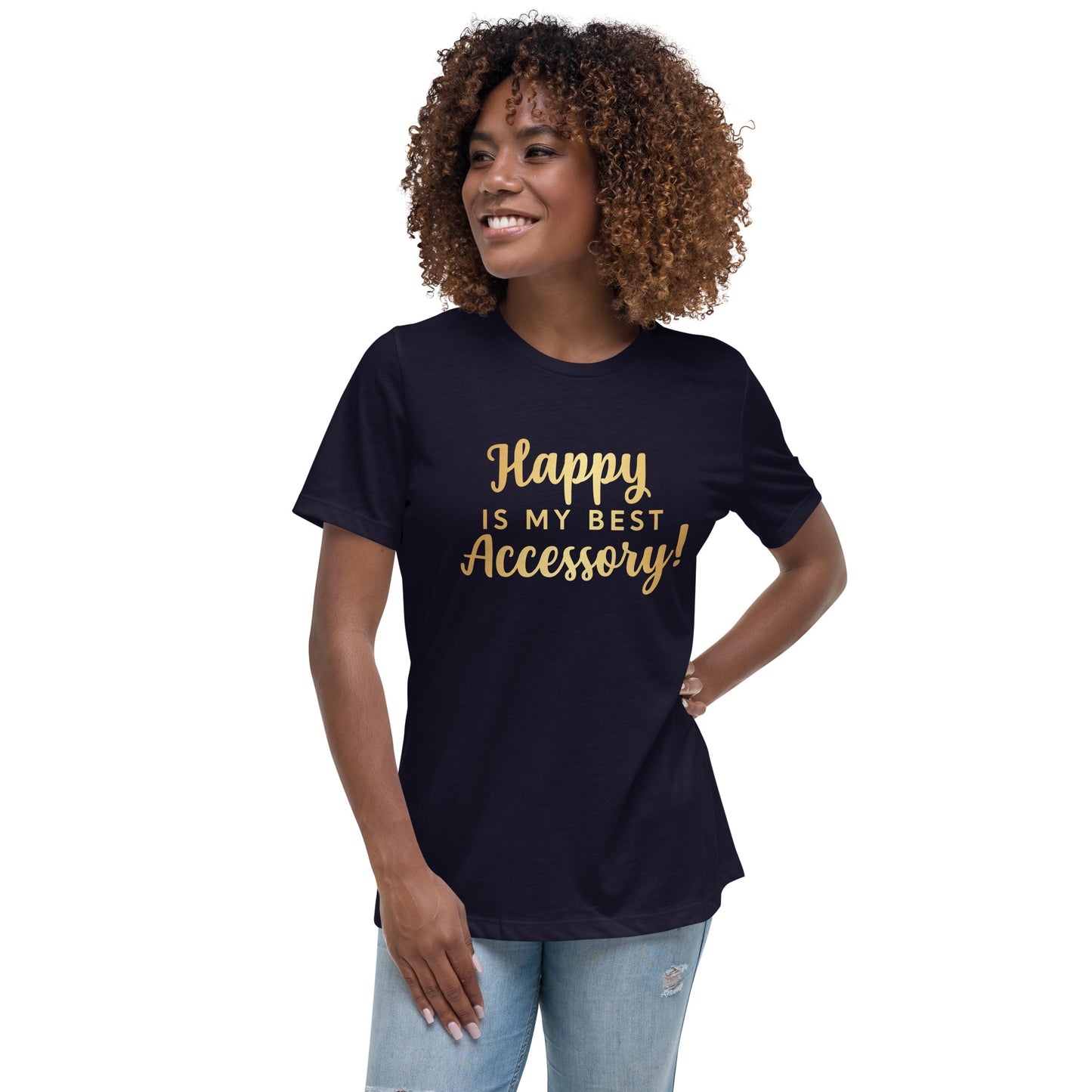 Happy T-Shirt ( Words In Gold)