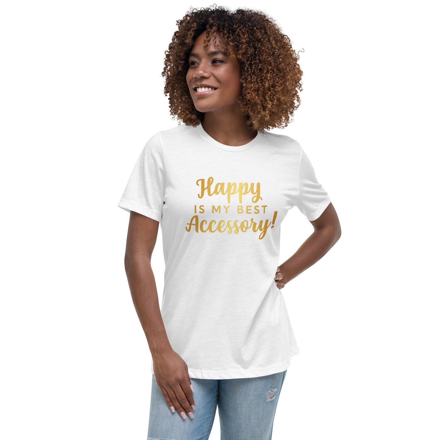 Happy T-Shirt ( Words In Gold)