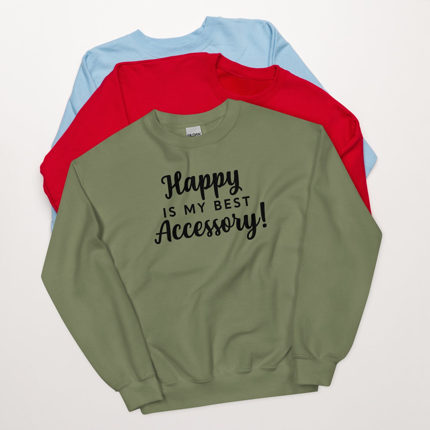 Happy Sweatshirt (Words in black)