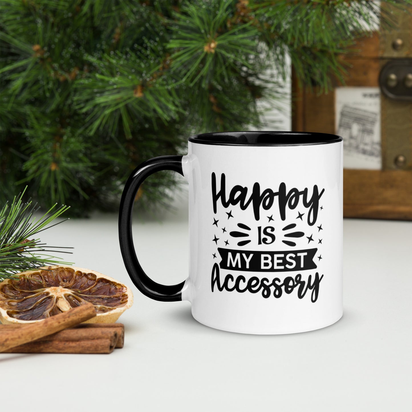 Happy Mug with Color Inside (Words in Black)