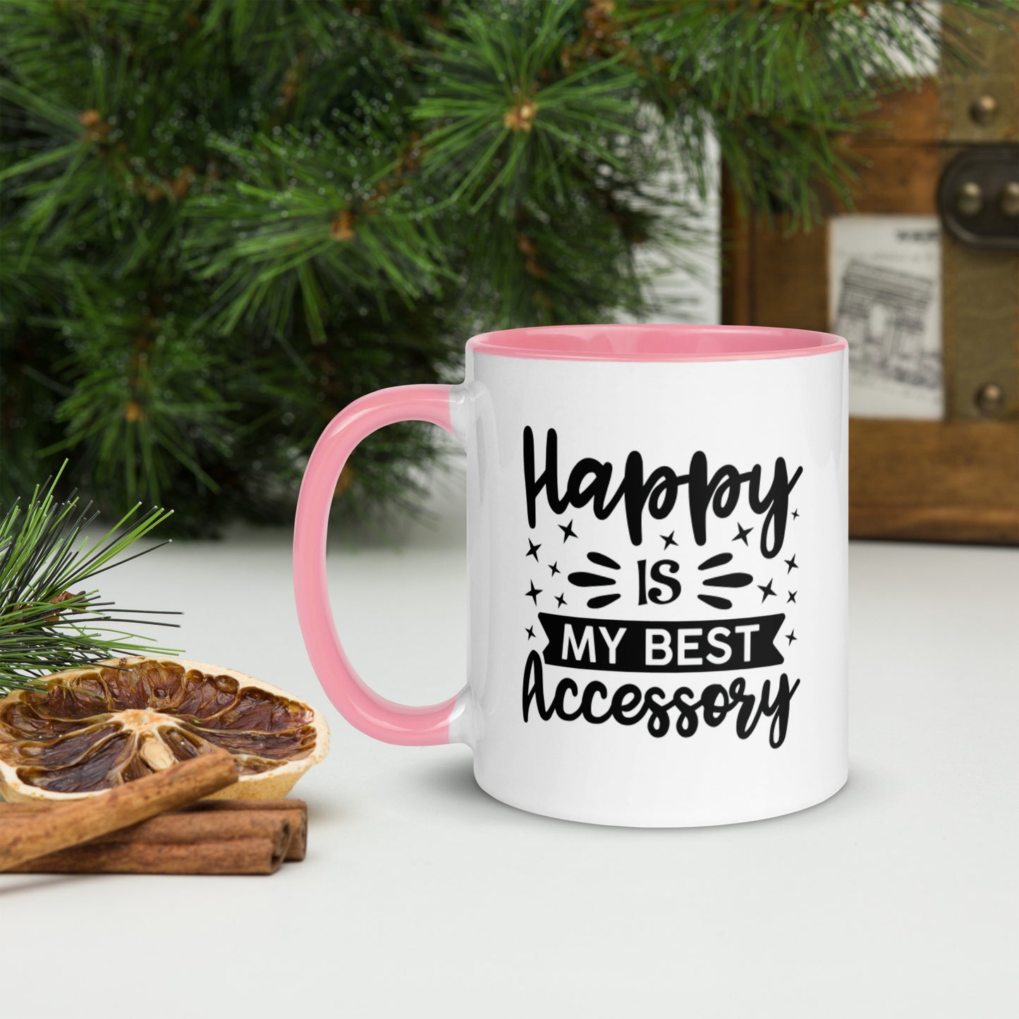 Happy Mug with Color Inside (Words in Black)