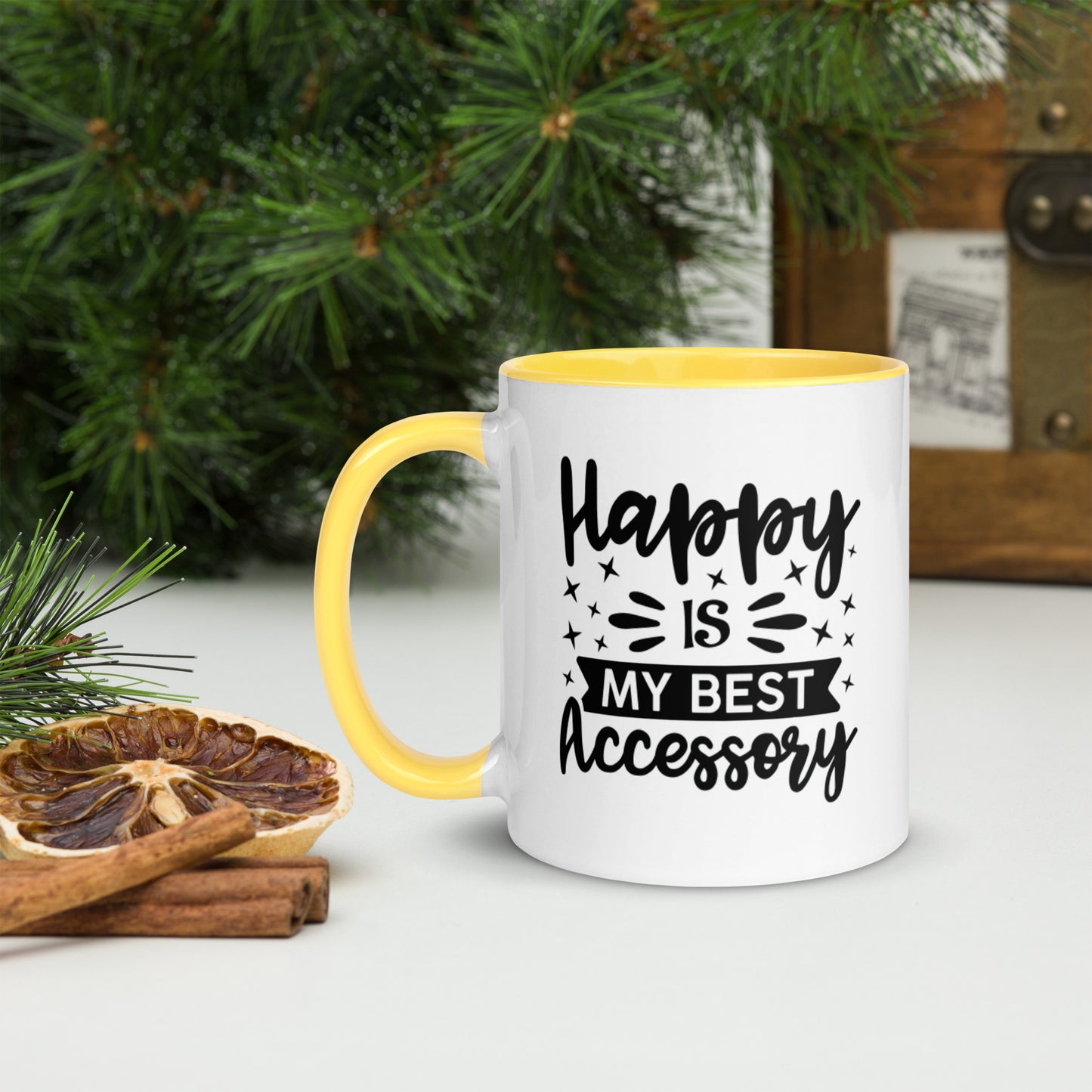 Happy Mug with Color Inside (Words in Black)